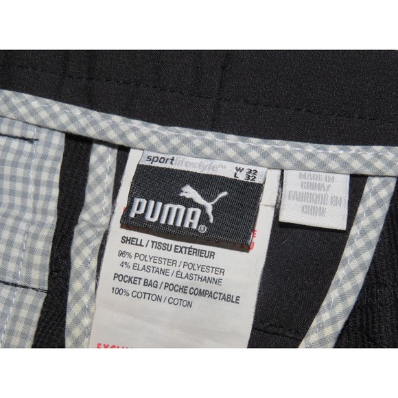 PUMA Dry Cell Black Stretch‎ Straight Leg Performance Golf Pants Men's 32  X 32 - Picture 8 of 8